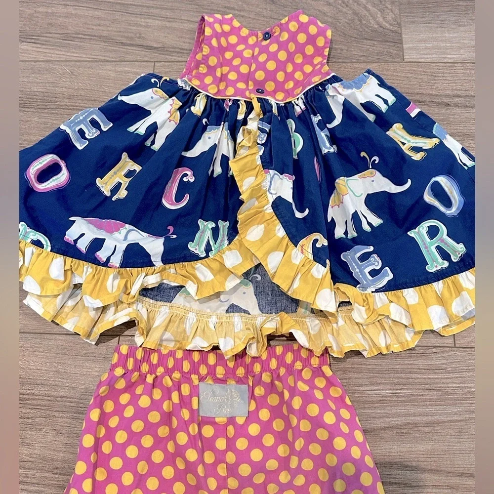 Eleanor Rose SZ 4-5 Letter Ruffle Dress with Matching Shorts